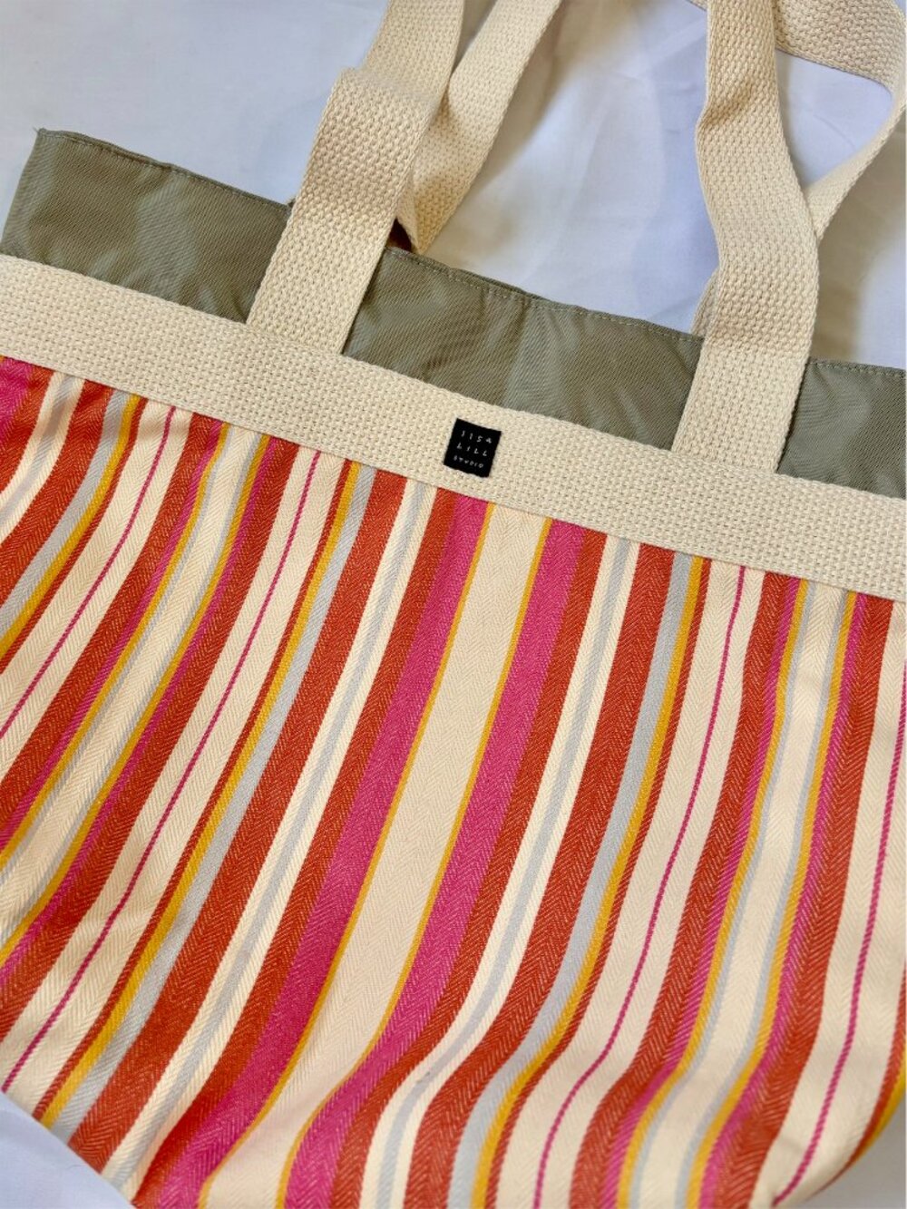1154 Lill Studio Striped Lined Tote Bag